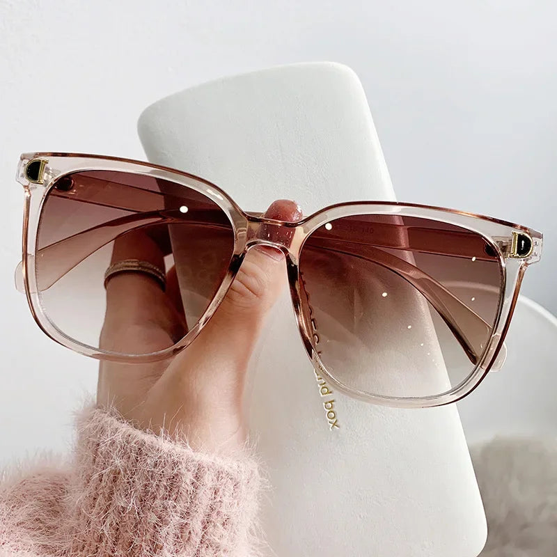 Fashion Oversized Sunglasses Woman Vintage Square - Piña Colada