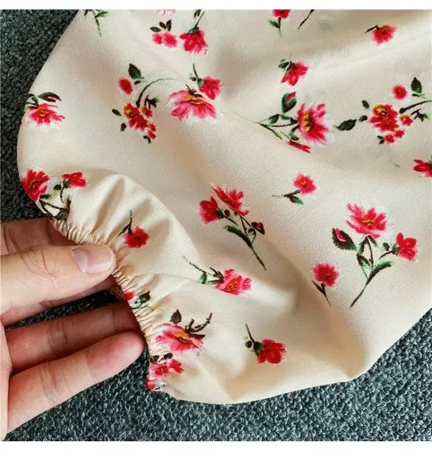 Floral Print Chiffon Top High Waist - Piña Colada