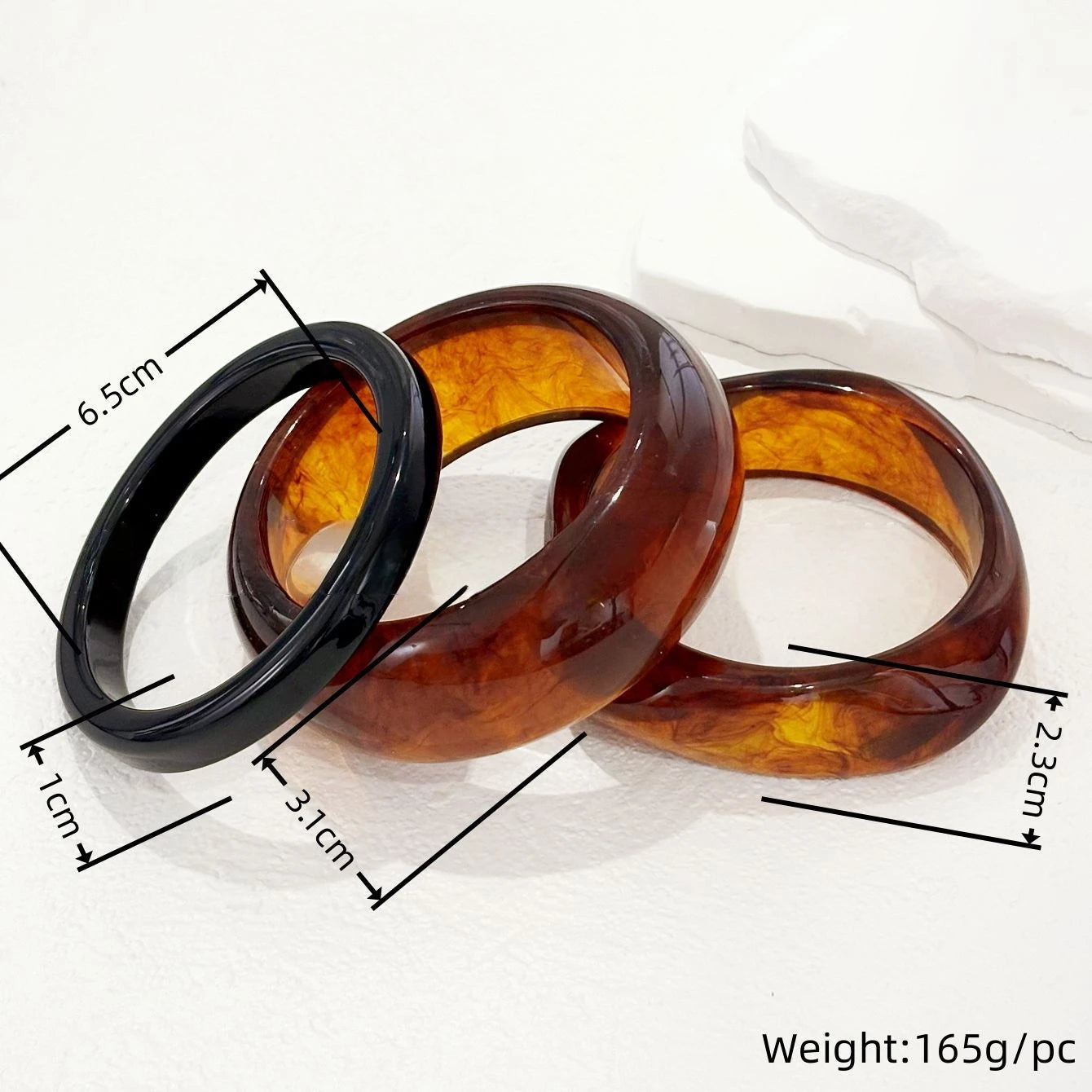 3Pcs/Set Acrylic Bangles