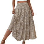 Floral Print Elastic Waist Loose - Piña Colada