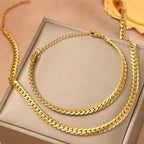 Geometric Stainless Steel Jewelry Set - Piña Colada
