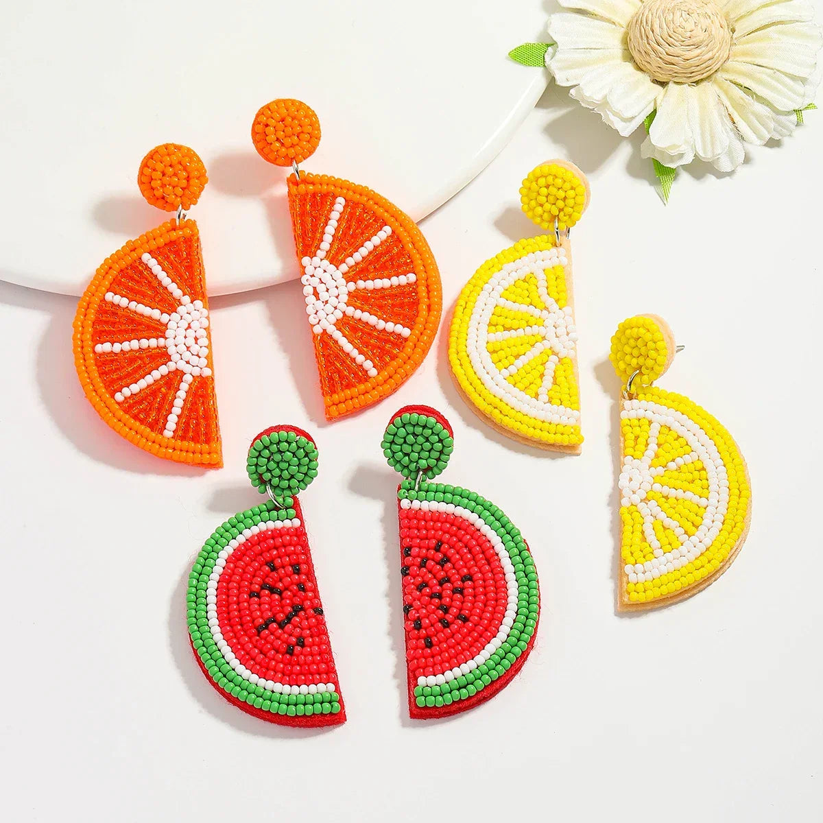 Earrings For Women Handmade Beed - Piña Colada