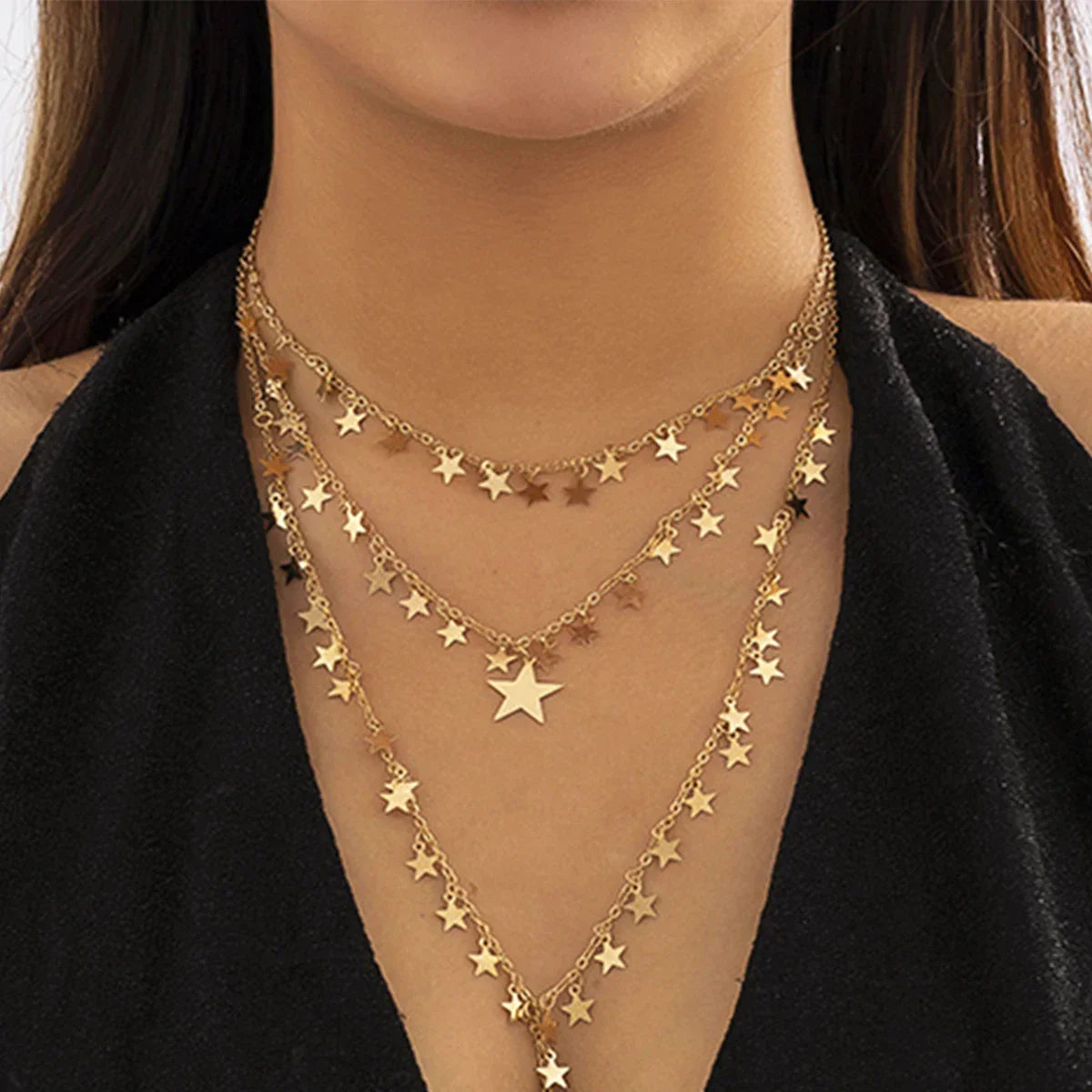 3Pcs/Set Star Tassel Long Pendant Necklace - Piña Colada