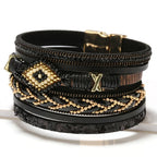 Handwoven Leather Bracelet - Piña Colada