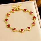 316L Stainless Steell Colour Heart Rhinestones - Piña Colada