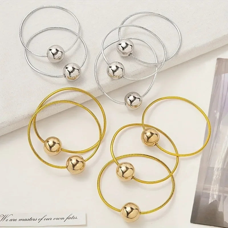 4pcs Golden Silvery Ball Elastic - Piña Colada