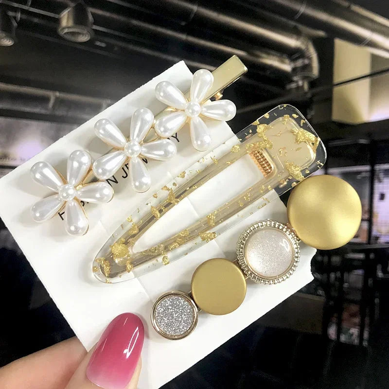 3/4pcs Set Pearl Hair Clip - Piña Colada