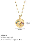 Gold Pendant Long Stainless Steel Chains - Piña Colada