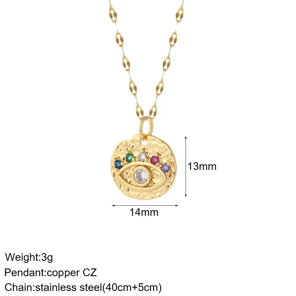 Gold Pendant Long Stainless Steel Chains - Piña Colada