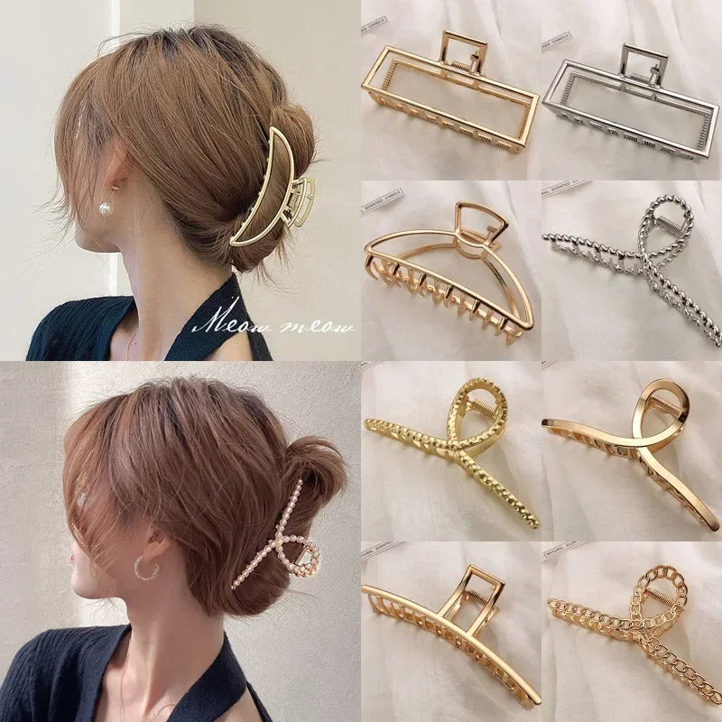 Metal Geometric Hair Claws - Piña Colada