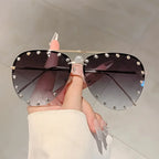 Rimless Pilot Sunglasses - Piña Colada
