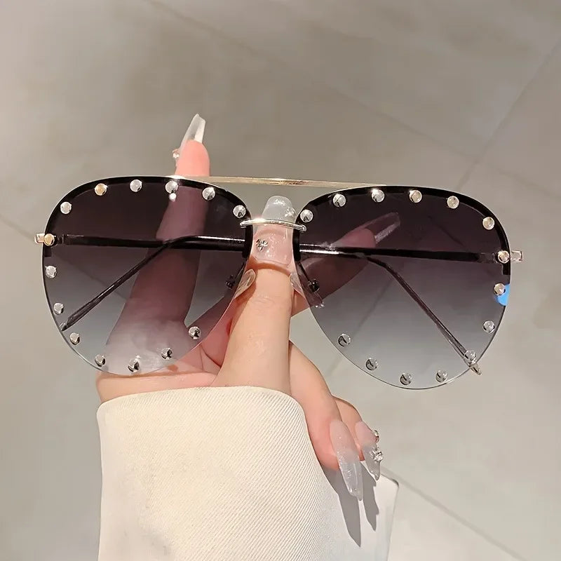 Rimless Pilot Sunglasses - Piña Colada