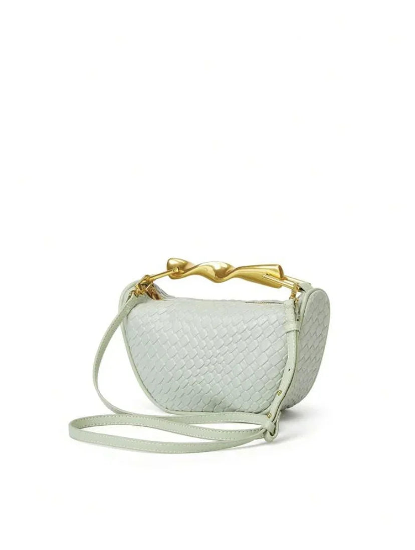Summer Half-Moon Beach Straw Shoulder Bags Women's - Piña Colada