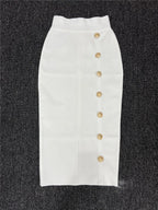 Elastic Bodycon Mid Bandage Skirt - Piña Colada