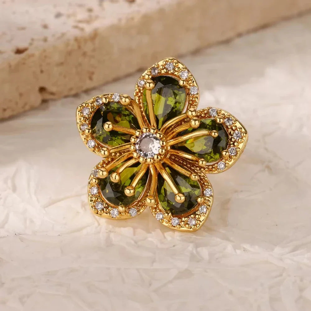 Stainless Steel Green Zircon - Piña Colada