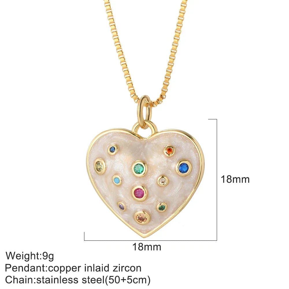 Gold Pendant Long Stainless Steel Chains - Piña Colada