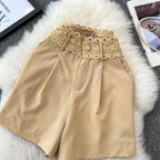 High-Rise Wide Leg Shorts - Piña Colada