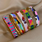 Geometric Pattern Cuff Bracelet - Piña Colada