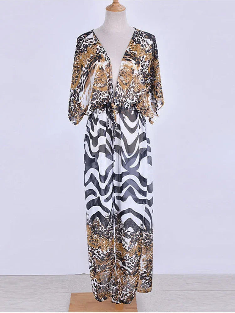 Bikini Cover Up Chiffon Kimono - Piña Colada