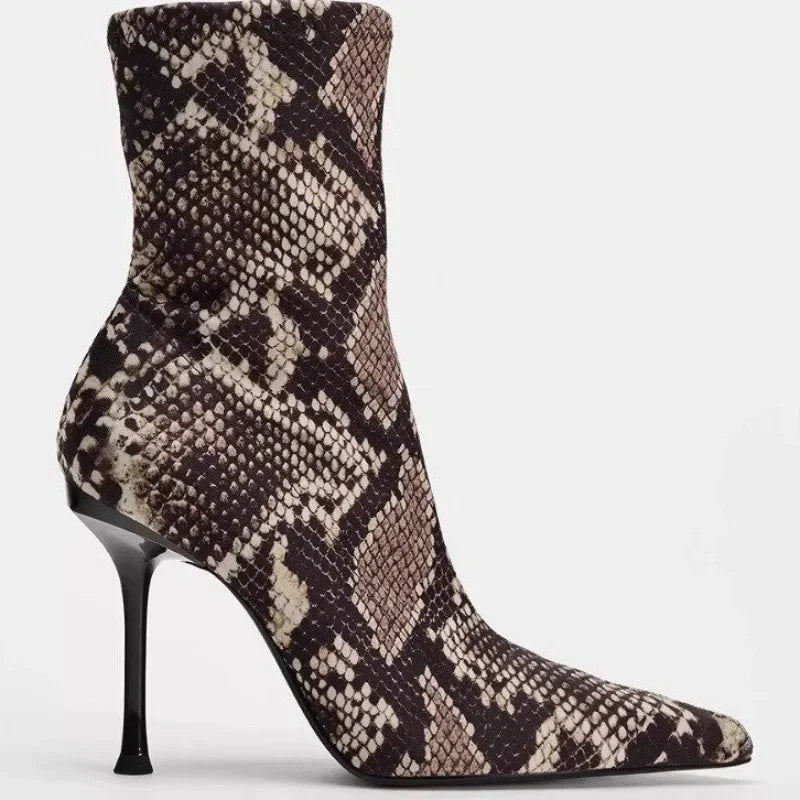 Pointed Toe Snake Side Zipper Anti-Slip - Piña Colada