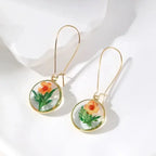 Natural Flower Dangle Earrings - Piña Colada