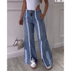 High Waist Loose Fit Wide Leg Jeans – Cotton Denim Comfort - Piña Colada