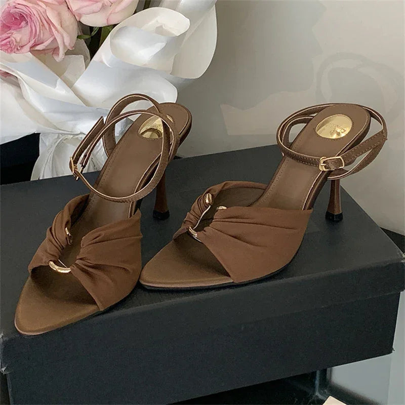 Pointed Toe Thin High Heels Sandals - Piña Colada