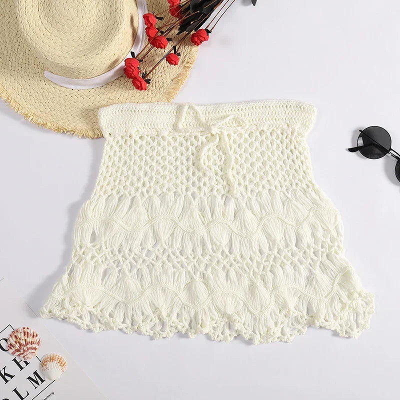 Handmade Crochet Hollow Out Swimwear Cover Up - Piña Colada