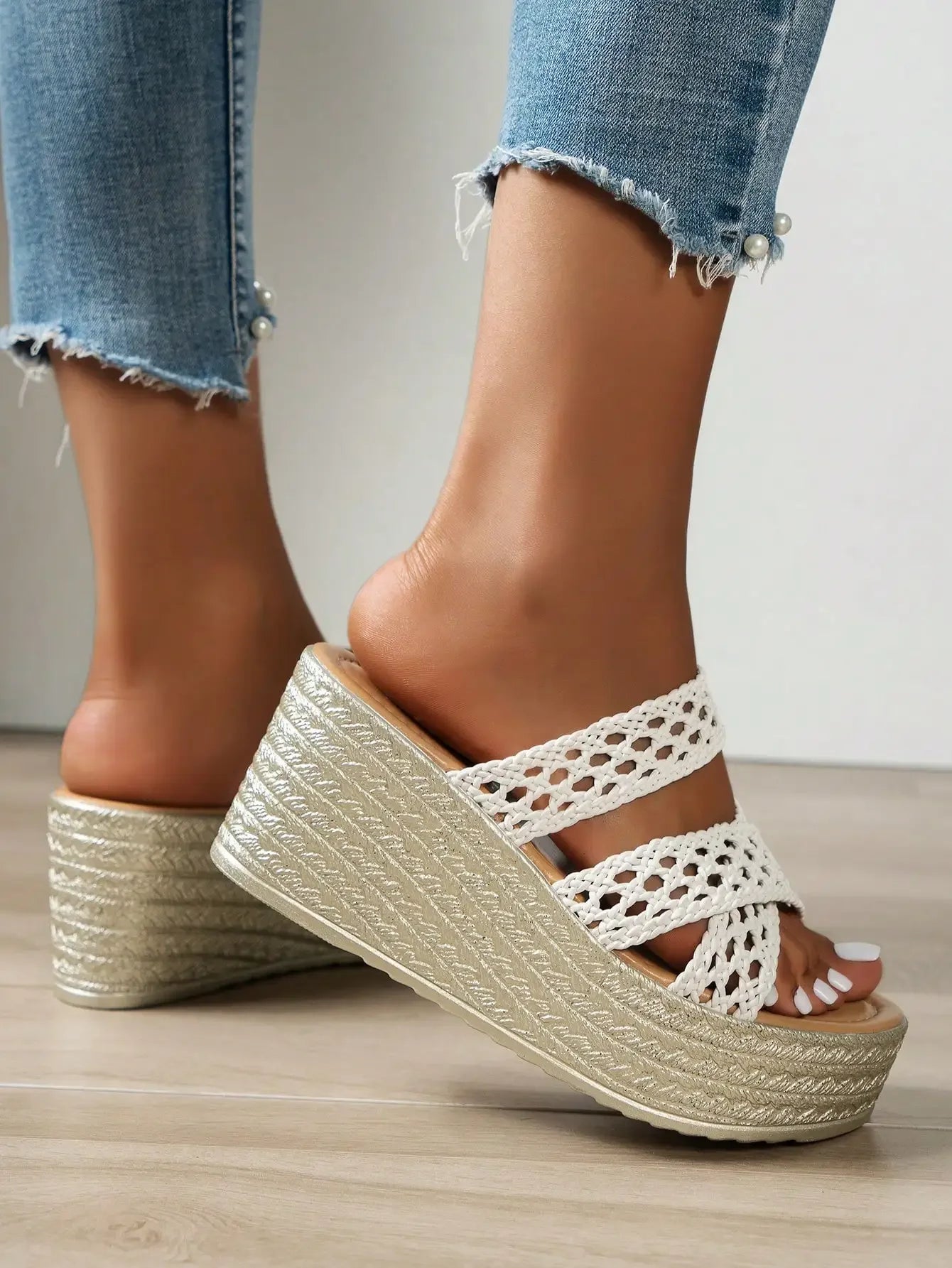 Thick Sole Slides Platform - Piña Colada