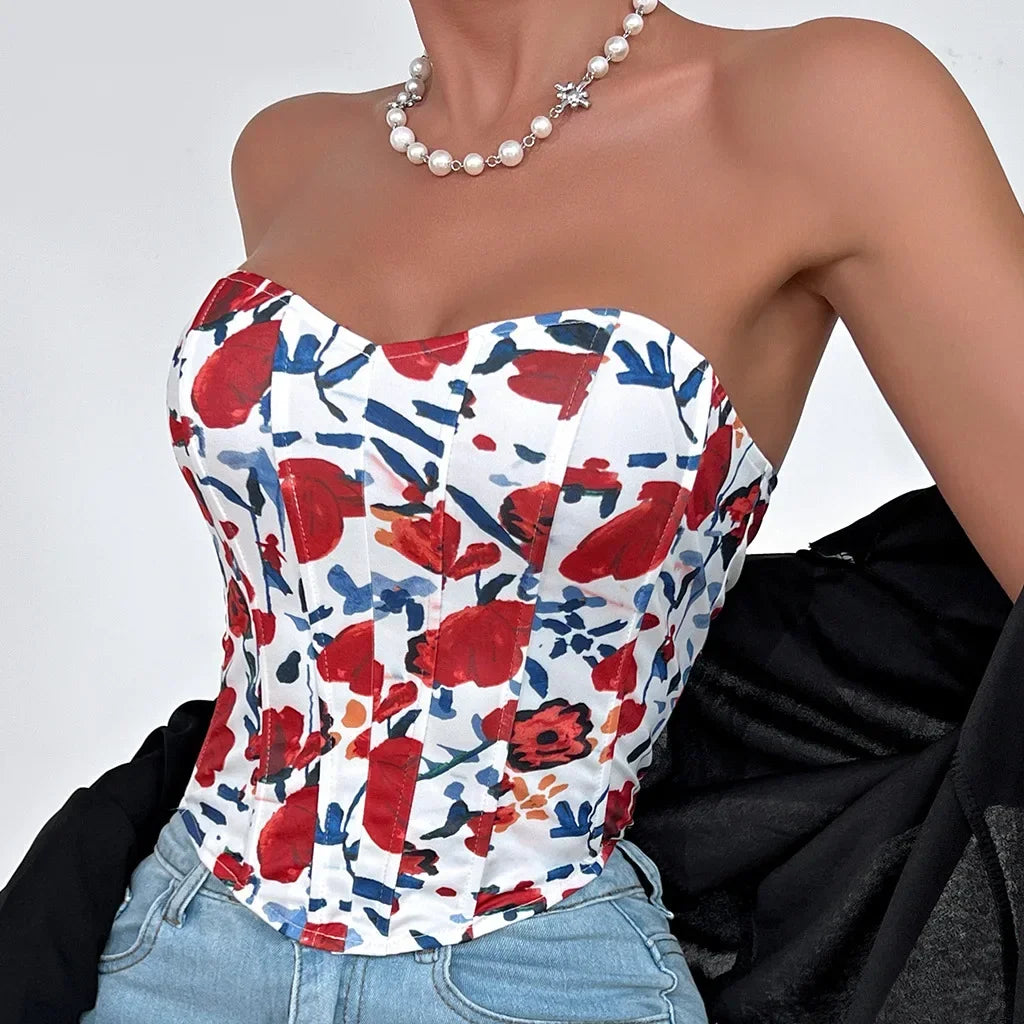 Off Shoulder Tank Top Low Cut Open Back - Piña Colada