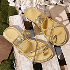 Elegant Flat Gladiator Sandals - Piña Colada