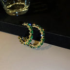 Hoop Earrings Zircon Crystal - Piña Colada