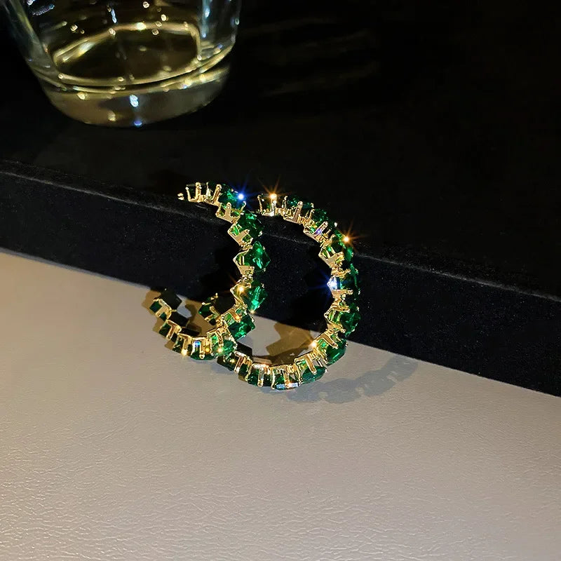 Hoop Earrings Zircon Crystal - Piña Colada