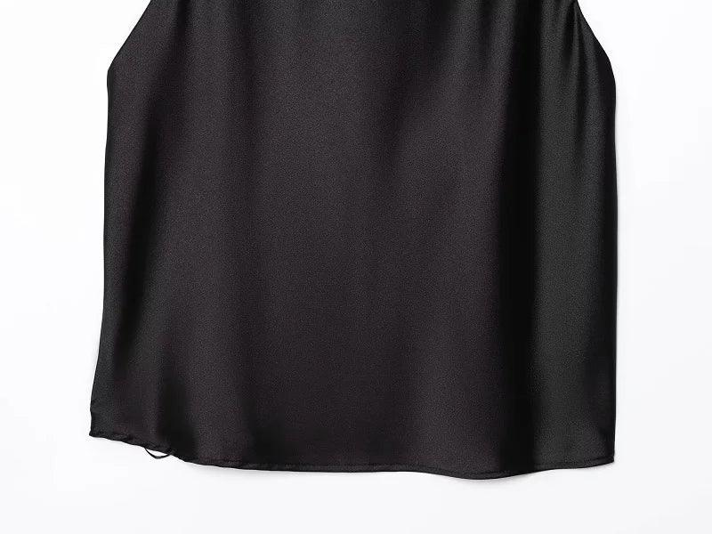 Satin Backless Camisole – Elegant Summer Essential - Piña Colada