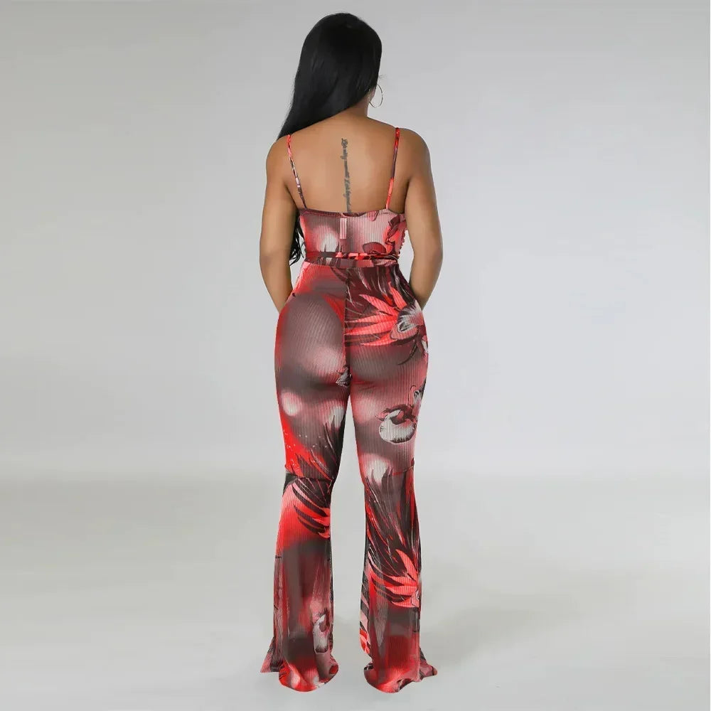 Floral Bodycon Jumpsuit - Piña Colada
