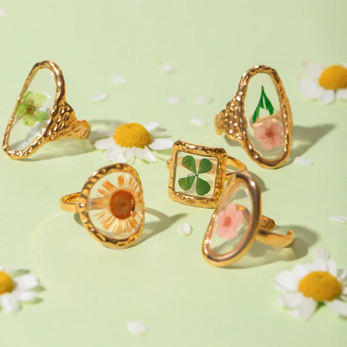 18k Gold Plated Minimalist Ring - Piña Colada