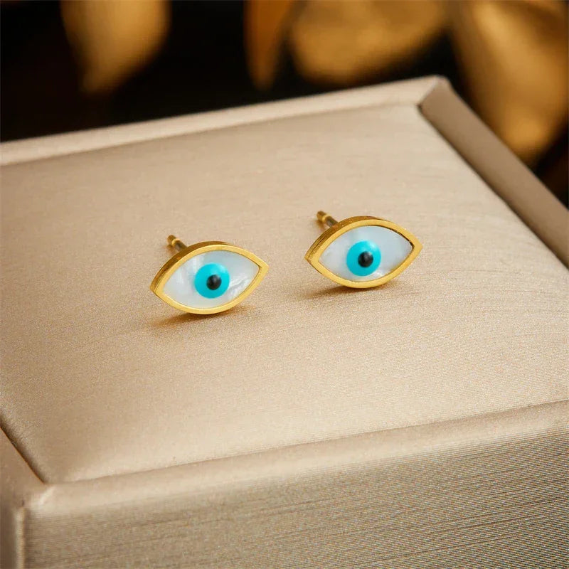 Stainless Steel The Devil's Eye Golden Necklace - Piña Colada