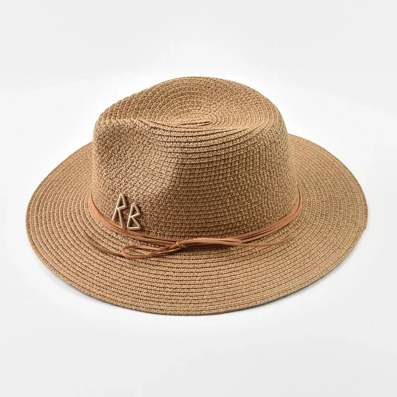 Metal RB Letter Straw Hats - Piña Colada