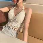 Boho Fringe Tank - Piña Colada