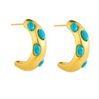 316L Stainless Steel Golden Turquoise Pendant - Piña Colada