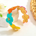 Flower Woven Cuff Bracelet Women - Piña Colada