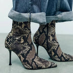 Pointed Toe Snake Side Zipper Anti-Slip - Piña Colada