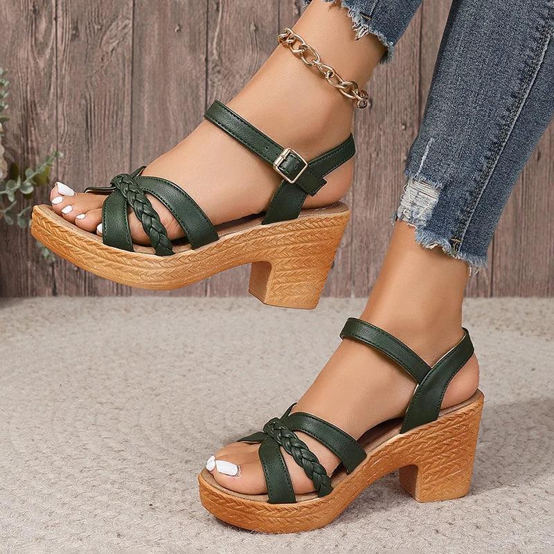 High Heels Sandals Chunky Platform - Piña Colada