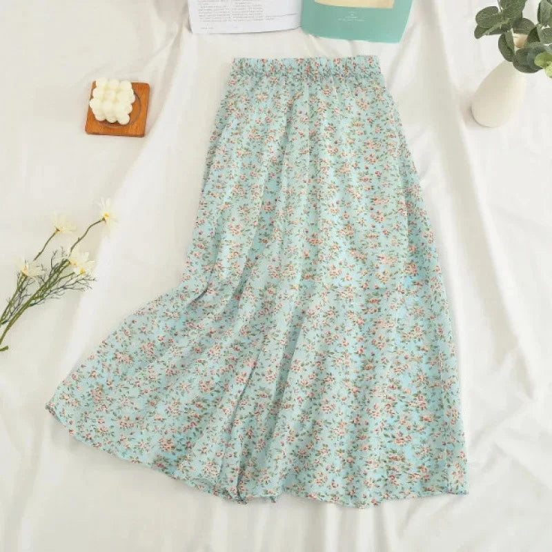 Floral Half Skirt Women's High Waist - Piña Colada