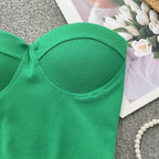 Strapless Summer Casual Crop Tops with Built In Bras - Piña Colada