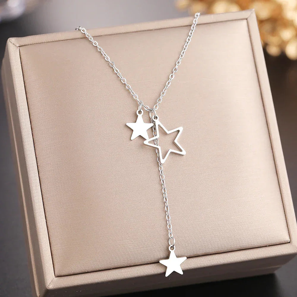 Stainless Steel Stars Necklace - Piña Colada