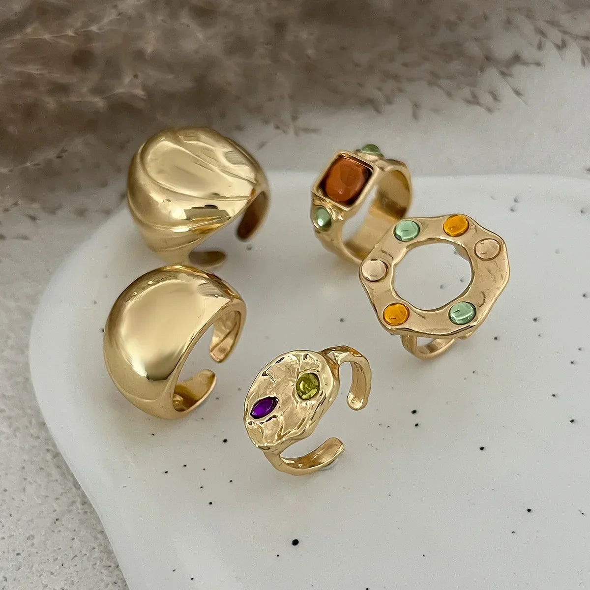 5Pcs/Set Vintage Irregular Metal - Piña Colada