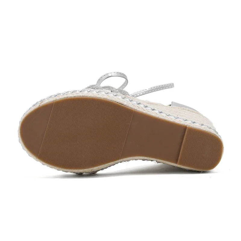 Gladiator Solid Platform Wedges Sandals - Piña Colada