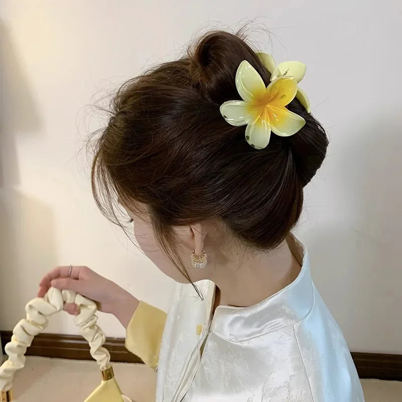 Gradient Hair Clips Women Flower - Piña Colada
