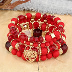 Boho Acrylic Beads Bracelet Set - Piña Colada